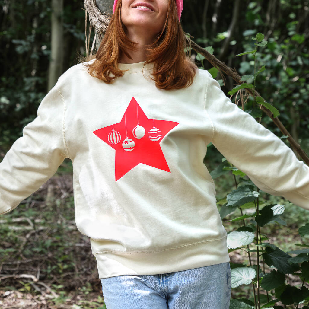 Neon Star Baubles Christmas Jumper Sweatshirt