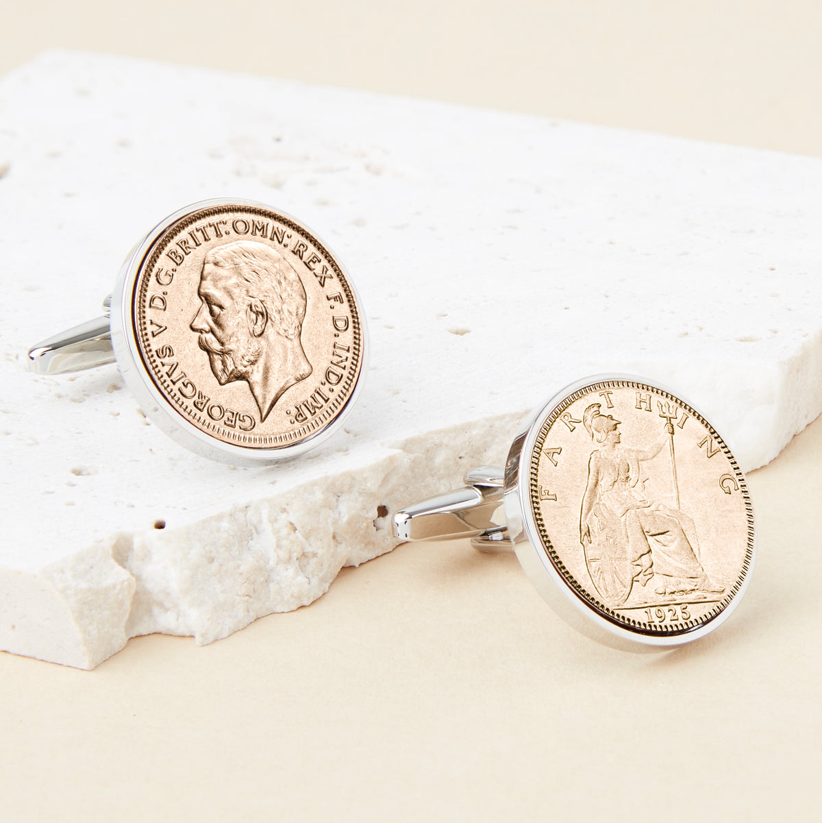 100th Birthday 1925 Farthing Coin Cufflinks