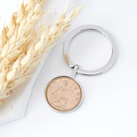 100th Birthday 1925 Farthing Coin Keyring