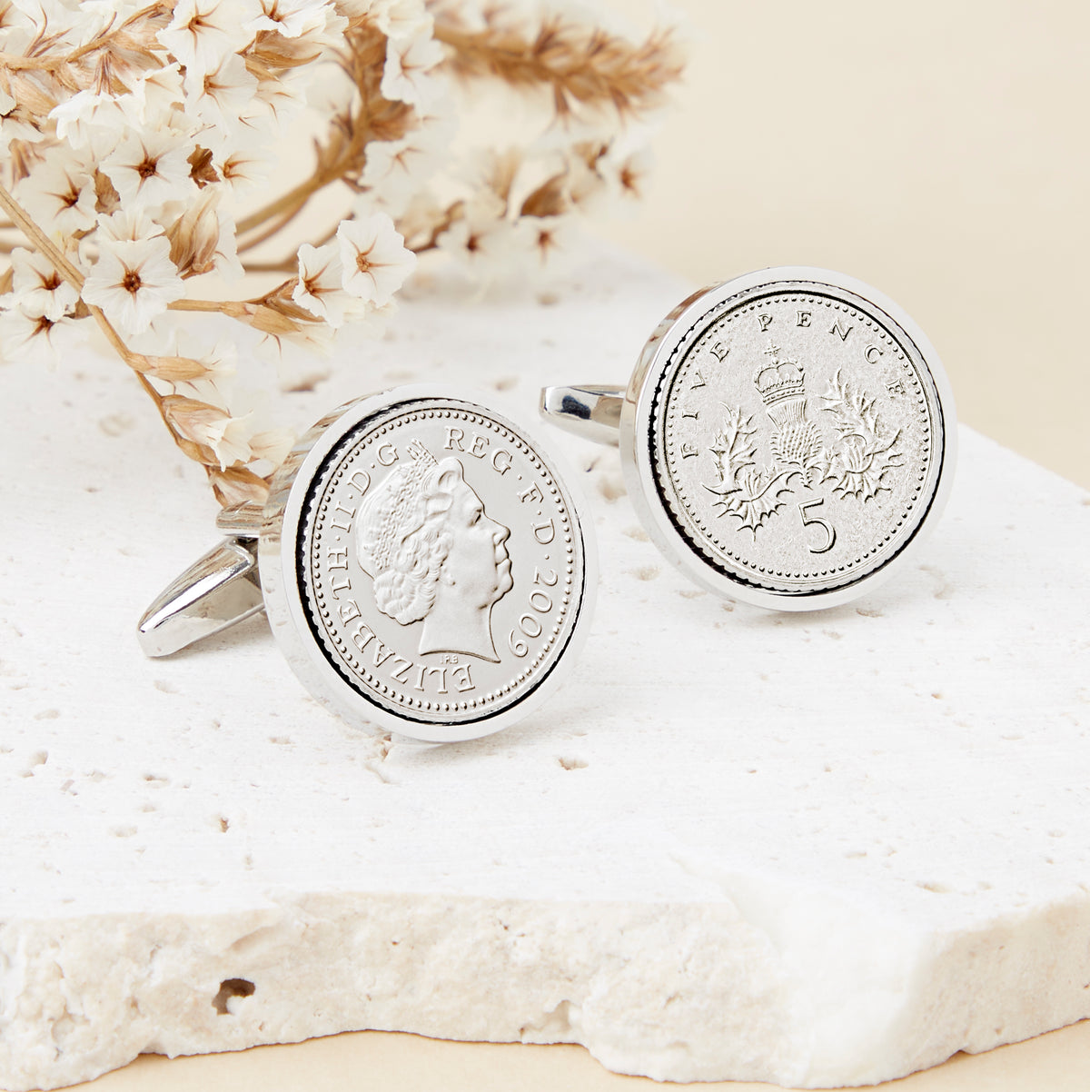 16th Birthday 2009 Five Pence Coin Cufflinks