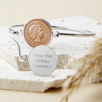 16th Birthday 2009 Penny Coin Bangle Bracelet