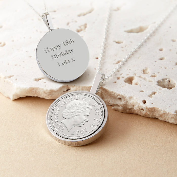 18th Birthday 2007 Five Pence 5p Coin Necklace Pendant