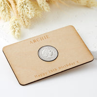 18th Birthday 2007 Five Pence Personalised Wallet Card