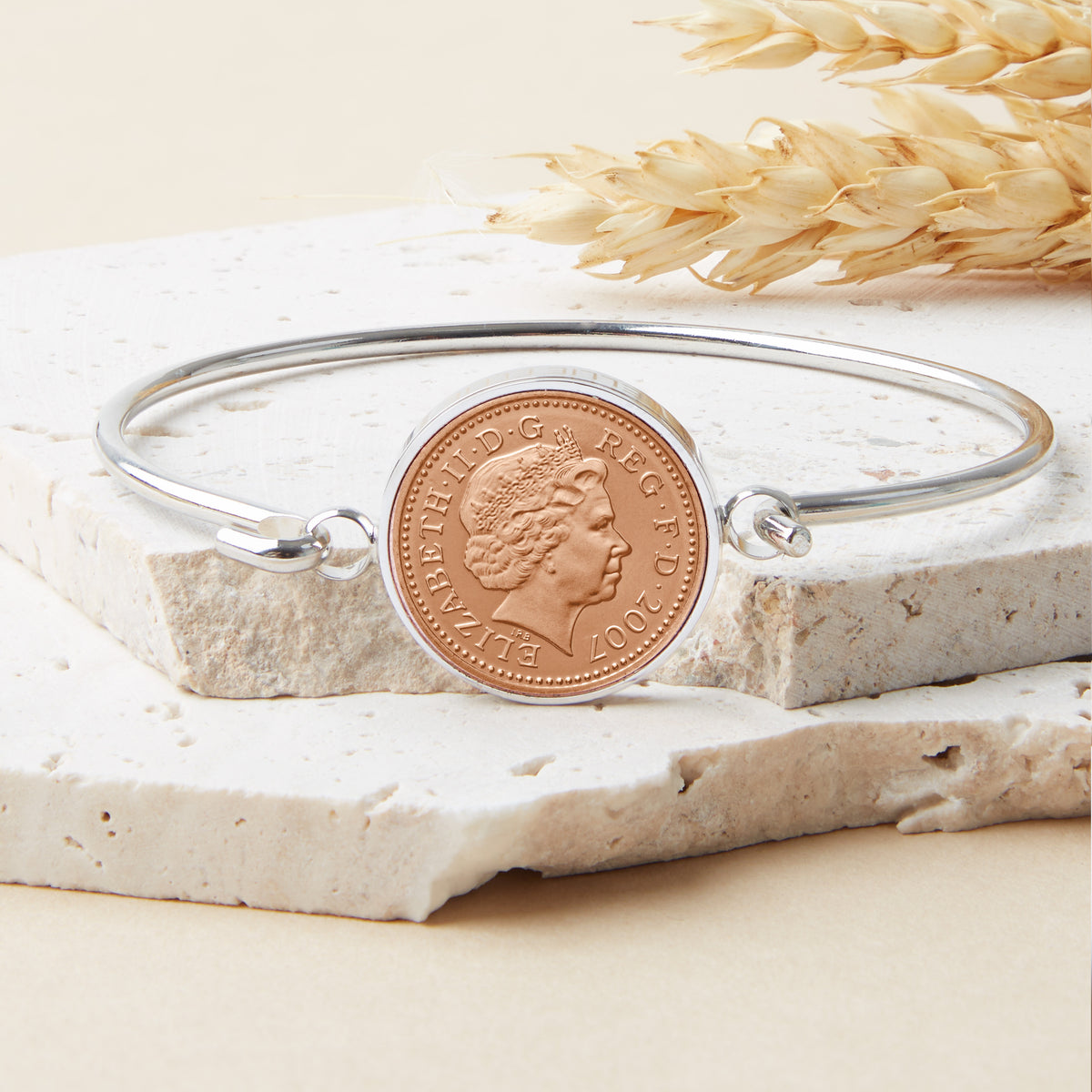 18th Birthday 2007 Penny Coin Bangle Bracelet