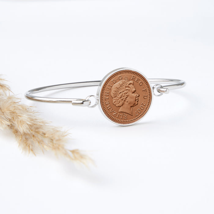 18th Birthday 2007 Penny Coin Bangle Bracelet