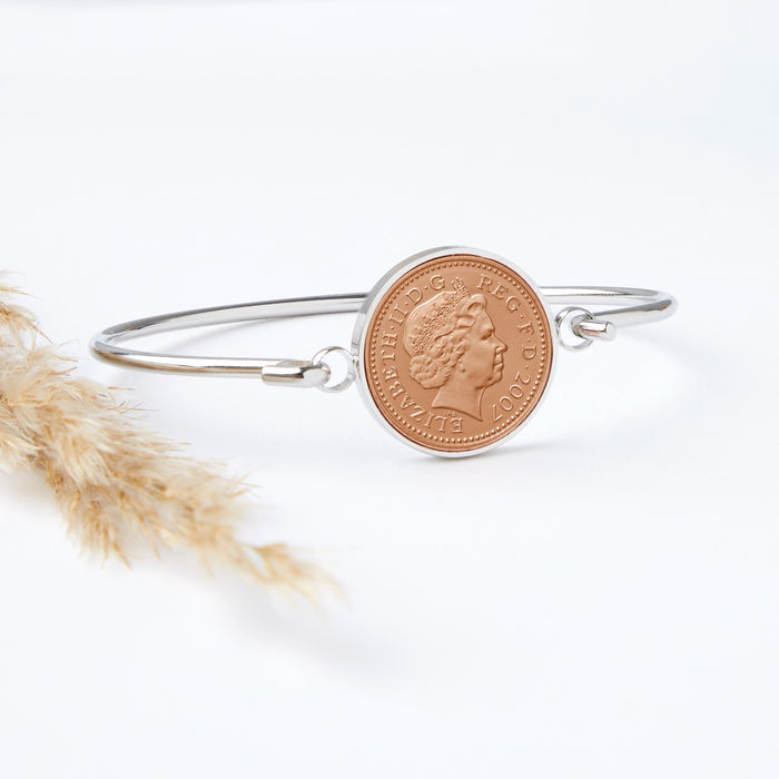 18th Birthday 2007 Penny Coin Bangle Bracelet