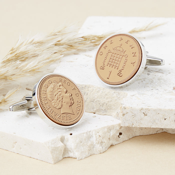 18th Birthday 2007 Penny Coin Cufflinks