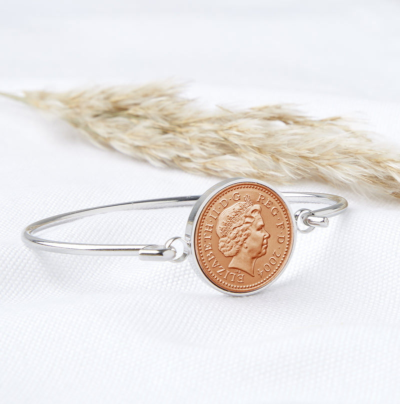 21st Birthday 2004 Penny Coin Bangle Bracelet