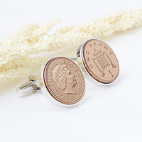 21st Birthday 2004 Penny Coin Cufflinks