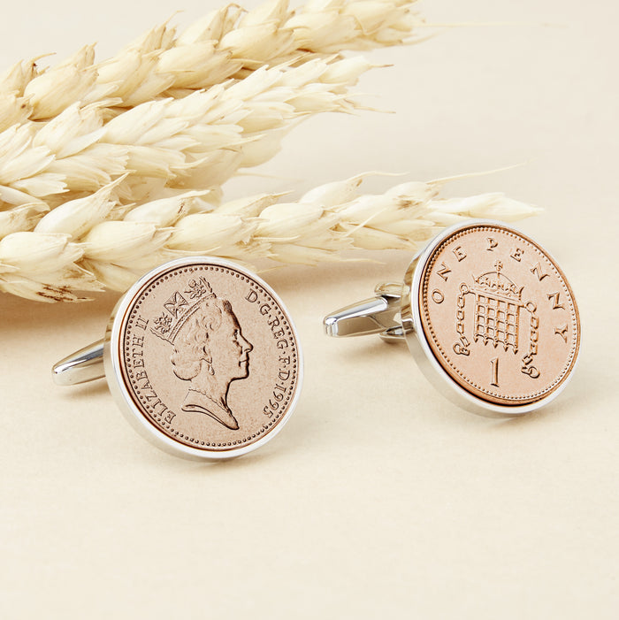 30th Birthday 1995 Penny Coin Cufflinks