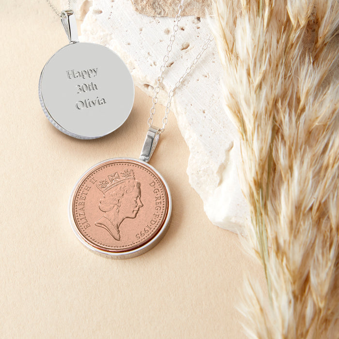 30th Birthday 1995 Penny Coin Pendant Necklace