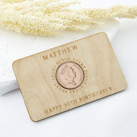 30th Birthday 1995 Penny Personalised Wallet Card