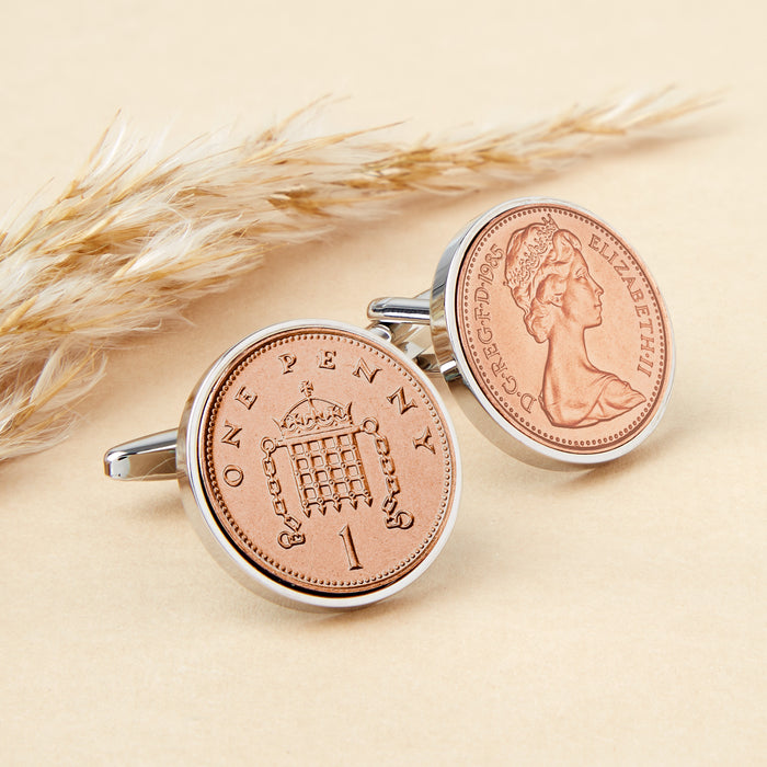 40th Birthday 1985 Penny Coin Cufflinks