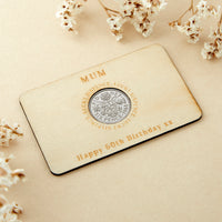 60th Birthday 1965 Sixpence Personalised Wallet Card