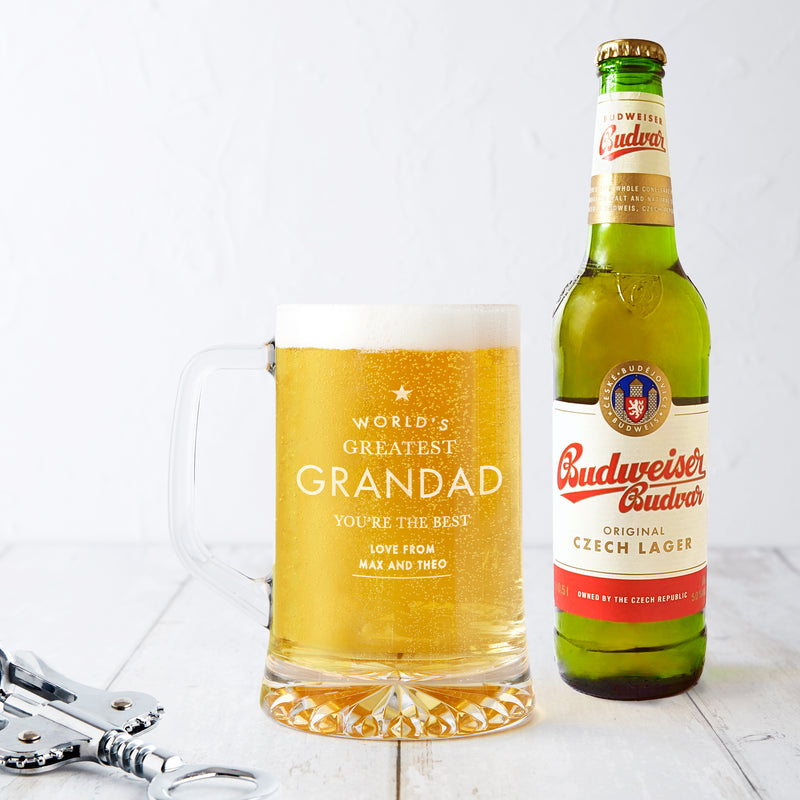 Personalised 'Worlds Greatest Grandad' Beer Tankard