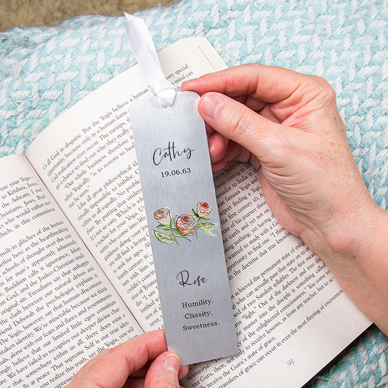 Birth Flower Personalised Water Colour Bookmark