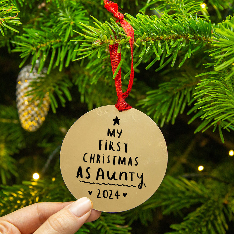 First Christmas As Aunty' Christmas Decoration