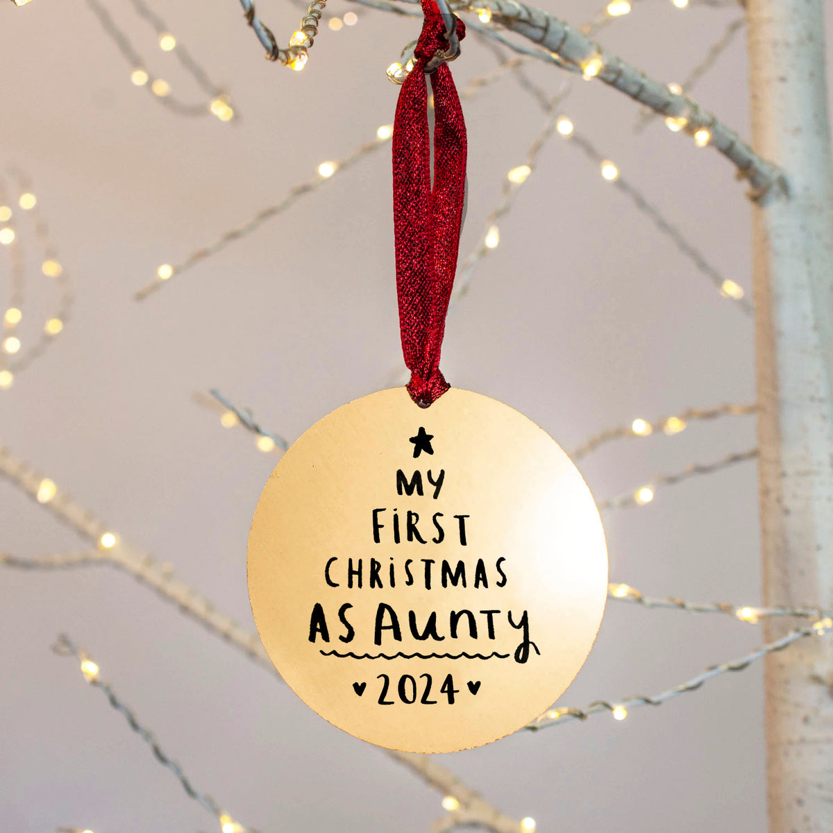 First Christmas As Aunty' Christmas Decoration