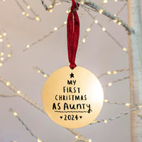 First Christmas As Aunty' Christmas Decoration