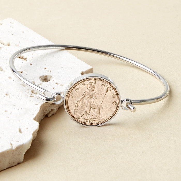 90th Birthday 1935 Farthing Coin Bangle Bracelet