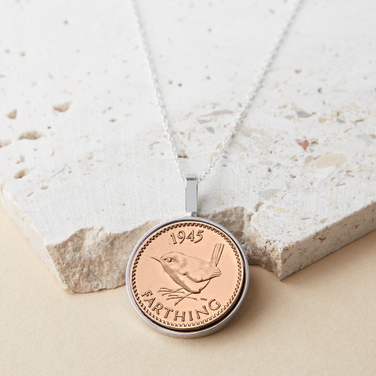 80th Birthday 1945 Farthing Coin Necklace