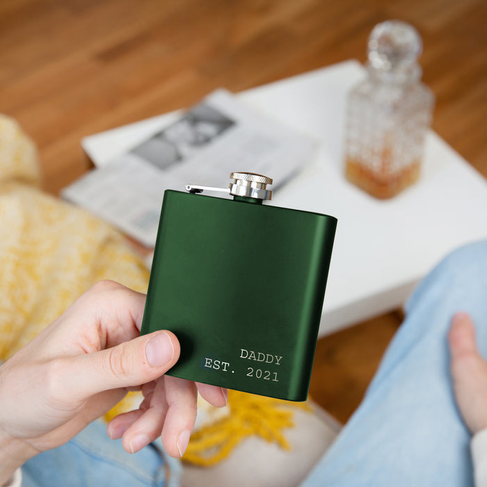 Personalised Dad Established Hip Flask