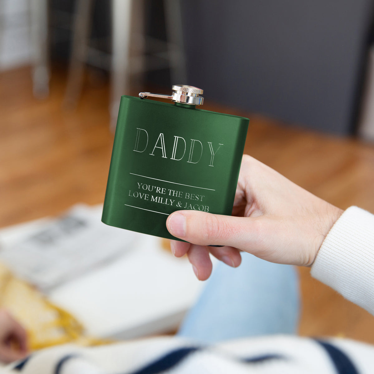 Name And Message Personalised Hip Flask