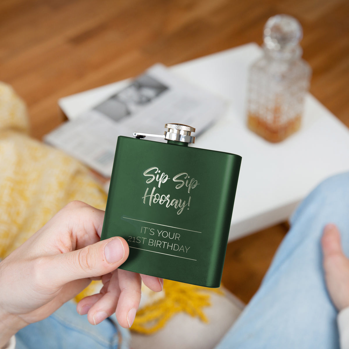 Sip Sip Hooray' Personalised Graduation Hip Flask