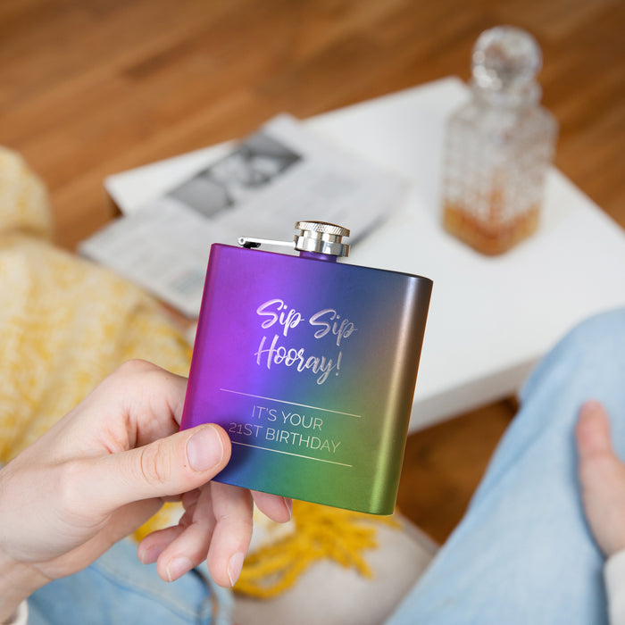 Sip Sip Hooray' Personalised Graduation Hip Flask