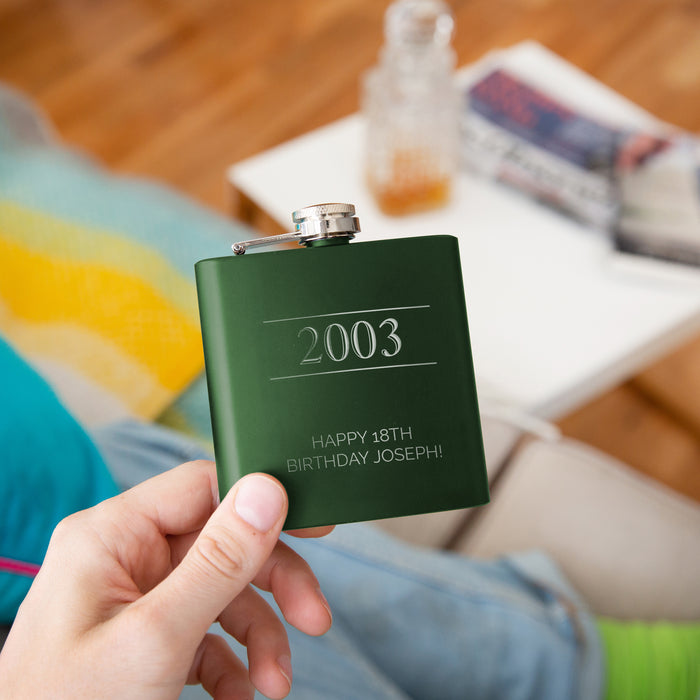 Personalised Year And Message Hip Flask