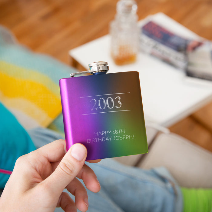 Personalised Year And Message Hip Flask