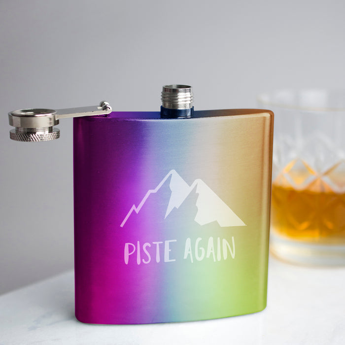 Piste Again' Engraved Hip Flask