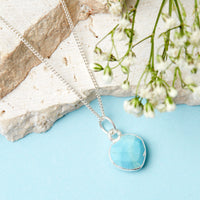 Sterling Silver Heart Turquoise Gemstone Necklace