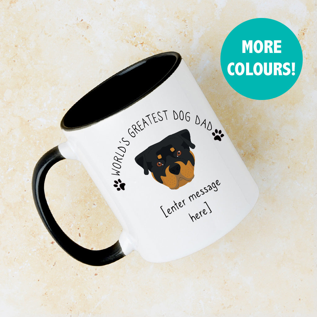 Personalised 'World's best dog dad' Dog Breed Mug