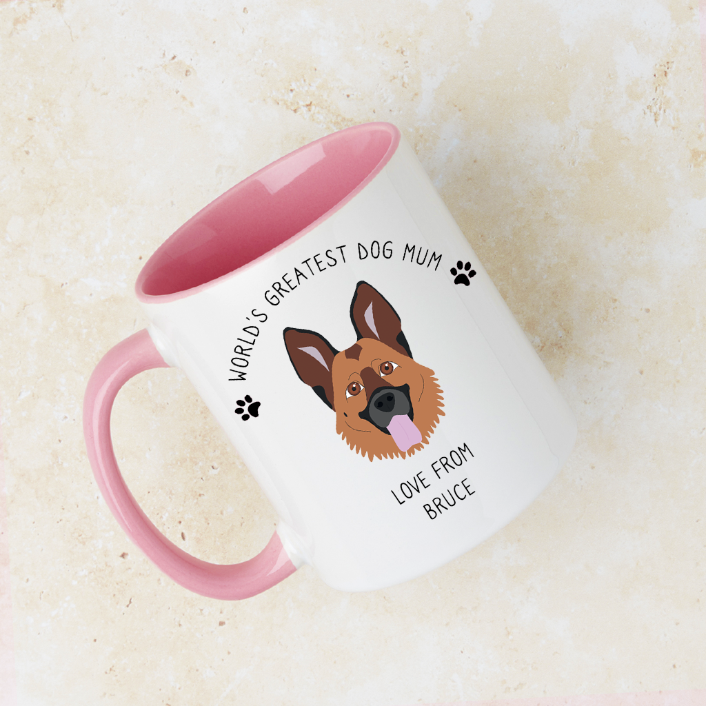 Personalised 'World's best dog Mum' Dog Breed Mug