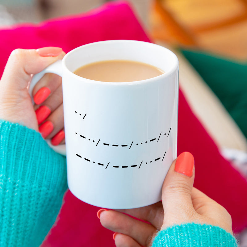 I Love You' Morse Code Ceramic Mug