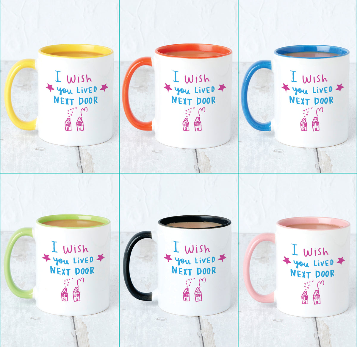 I Wish You Lived Next Door' Friendship Colour Mug