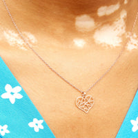 Rose Gold Laser Cut Geometric Heart Necklace