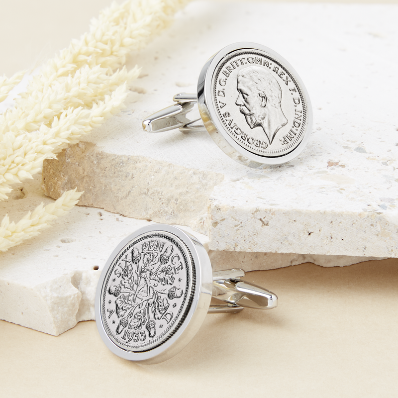 90th Birthday 1934 Sixpence Coin Cufflinks