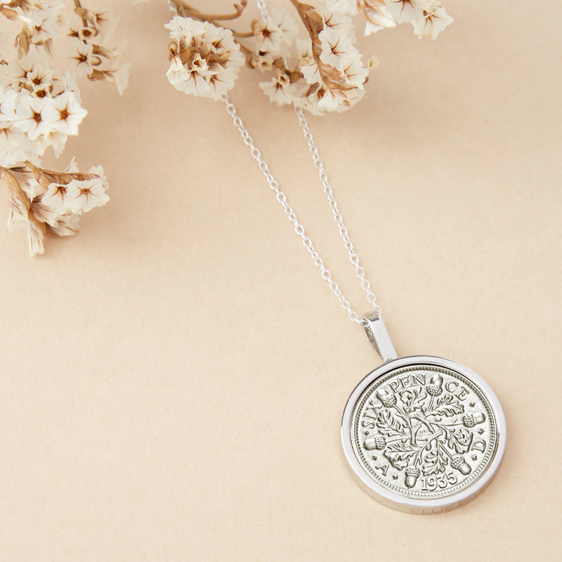 90th Birthday 1935 Sixpence Coin Necklace