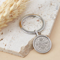 Sixpence 1965 60th Birthday Coin Keyring