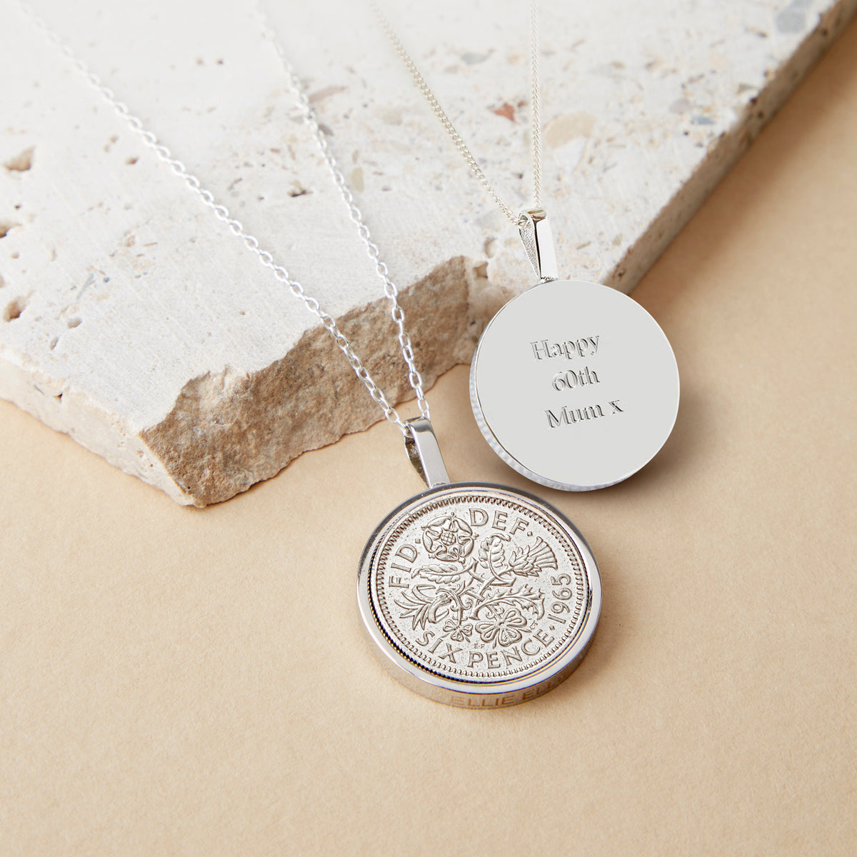 Sixpence 1965 60th Birthday Coin Necklace