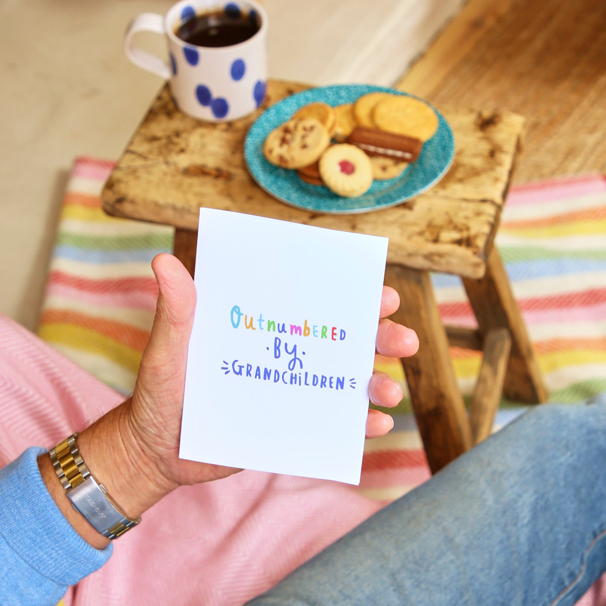 Grandad 'Outnumbered by grandchildren' Greeting Card