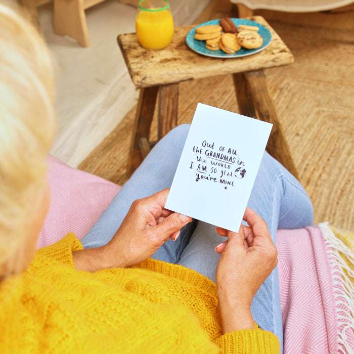 Out Of All The Grandma's In The World I'm So Glad You're Mine' Greeting Card