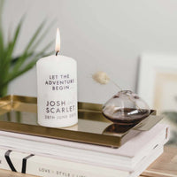 Personalised Wedding Adventure Candle