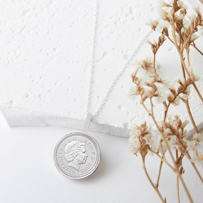 16th Birthday 2008 Five Pence 5p Coin Necklace Pendant