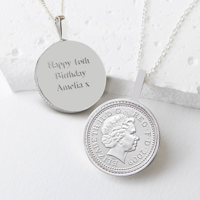 16th Birthday 2009 Five Pence 5p Coin Necklace Pendant