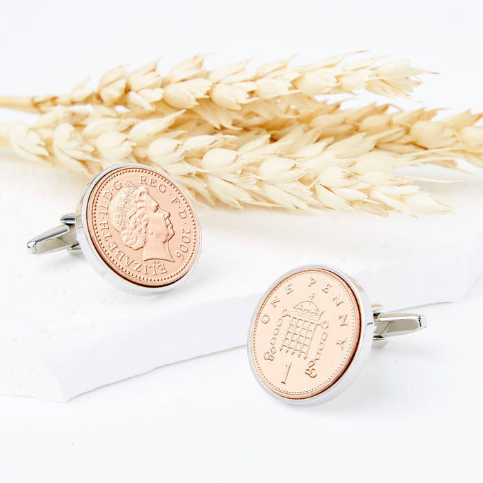 18th Birthday 2006 Penny Coin Cufflinks