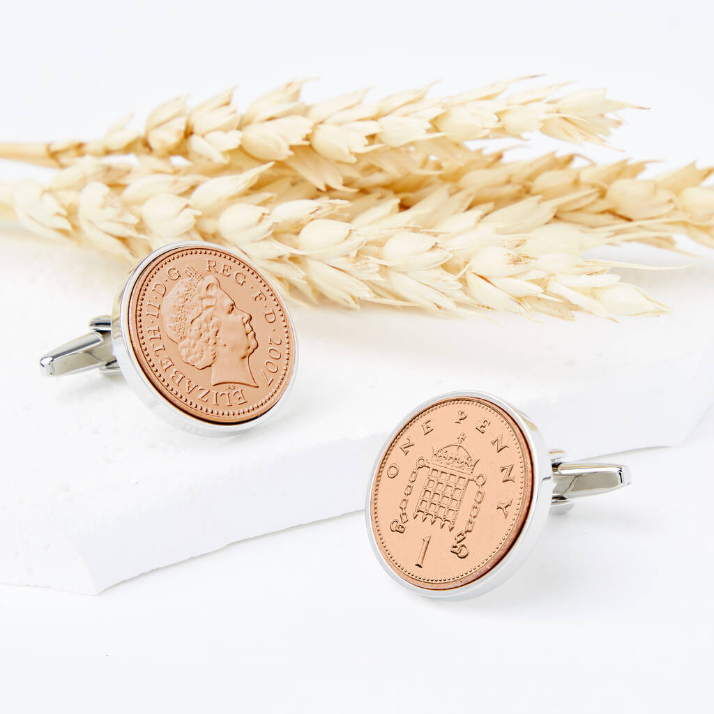 18th Birthday 2007 Penny Coin Cufflinks