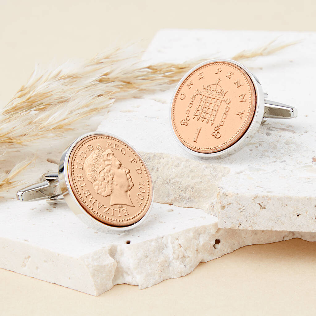 18th Birthday 2007 Penny Coin Cufflinks